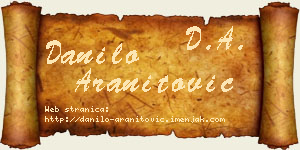 Danilo Aranitović vizit kartica